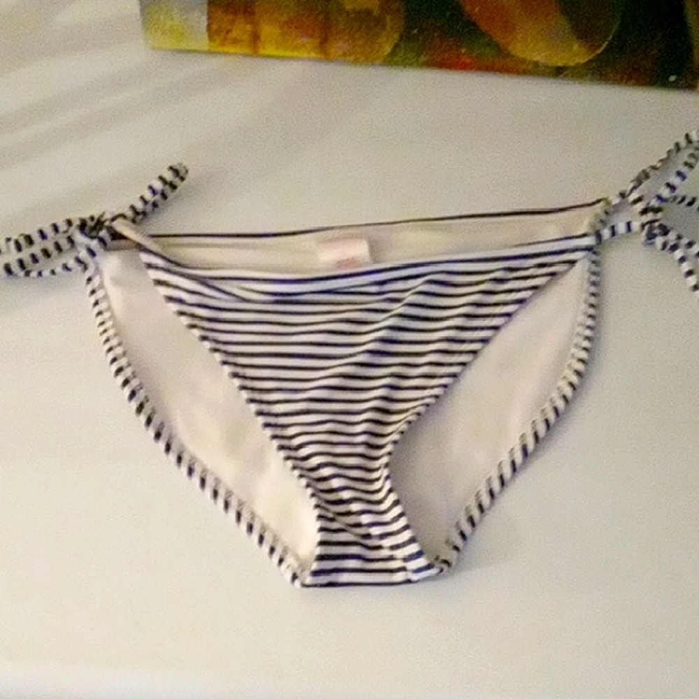 Xhilaration White and Blue Striped Bikini Swimwear